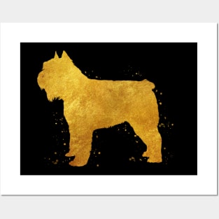 Bouvier des flandres dog golden art Posters and Art